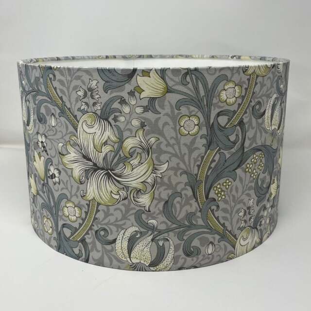 William Morris Golden Lily Drum Lampshade Slate/Dove - image 1