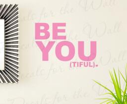 Beautiful Be You Tiful Love Mirror Wall Decal Vinyl Quote Sticker Art Lettering Decor Saying A09 - thumbnail 1
