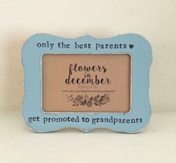 Promoted To Grandparents Frame Custom Photo Gift, Hand Stamped - thumbnail 1