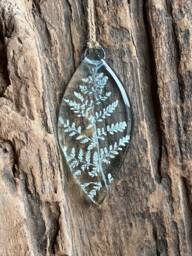 Christmas Bauble. Hand Made Botanical Fern Leaf Decorations Using Real Leaves & Recycled Glass - thumbnail 1