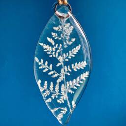 Christmas Bauble. Hand Made Botanical Fern Leaf Decorations Using Real Leaves & Recycled Glass - thumbnail 2