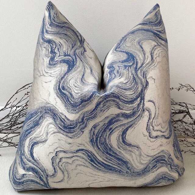 Luxury Navy Marble Champagne High Quality Modern Handmade Cushion Cover Pillow Sham - Style 143 - image 1