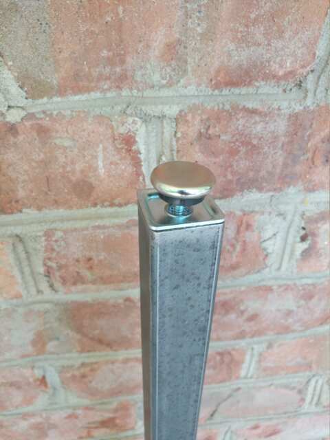 Raw 41 Inch Straight Metal Leg With Adjustable Leveling Foot - Beeswax Coating Optional Per - image 1