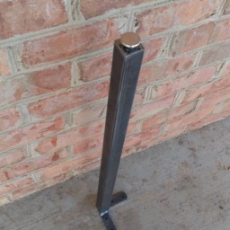 Raw 41 Inch Straight Metal Leg With Adjustable Leveling Foot - Beeswax Coating Optional Per - thumbnail 2