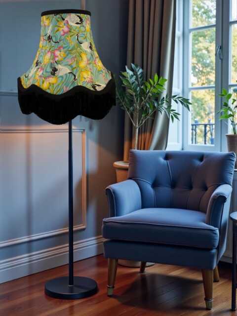 Oriental Cranes Lampshade, Handmade For Table Lamp Shades, Floor Standard Bases & Ceiling Lights Pendants - image 1