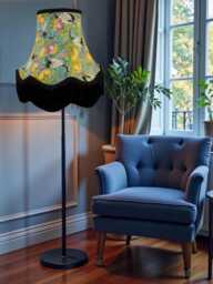 Oriental Cranes Lampshade, Handmade For Table Lamp Shades, Floor Standard Bases & Ceiling Lights Pendants - thumbnail 1