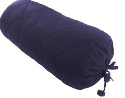 Quilted Blue Pillowcase Long Round Cylindrical Cushion Cover For Yoga , Leg Rest , Meditation Or For Massage Cotton Solid 10 - thumbnail 1