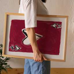 Ace Of Hearts Art Print Hand Painted Red Playing Card - thumbnail 2