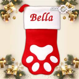 Personalised Christmas Stocking Embroidered Dog Cat Luxury Names Xmas - thumbnail 2
