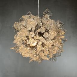 Clear Resin Flower Chandelier Modern Hanging Light, 13 - thumbnail 3