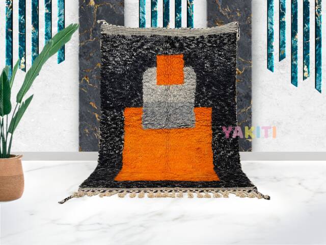 Yakiti - 5X7Ft Moroccan Rug, Beni Ourain Area Modern Wool Living Room Beniourain Handmade Soft Carpet, 156 cm X 220 - image 1