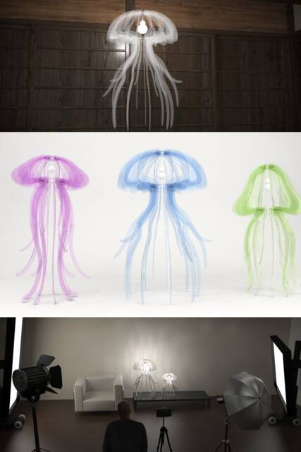 Jellyfish Chrysaora Lamp Template - Pendant Light Fixture Design For Laser & Cnc Cutting, Wood - image 1