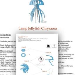 Jellyfish Chrysaora Lamp Template - Pendant Light Fixture Design For Laser & Cnc Cutting, Wood - thumbnail 3