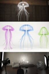 Jellyfish Chrysaora Lamp Template - Pendant Light Fixture Design For Laser & Cnc Cutting, Wood - thumbnail 1