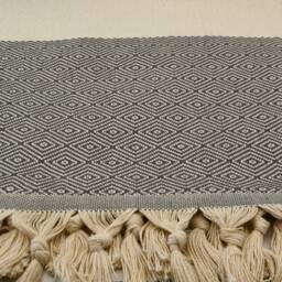 "Gray Bedspread, Geometric Blanket, 79""x95" - thumbnail 4