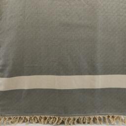 "Gray Bedspread, Geometric Blanket, 79""x95" - thumbnail 2