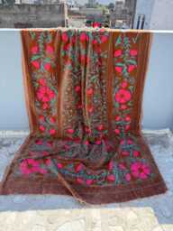 Luxury Handmade Suzani Velvet Quilt - Traditional Embroidered Bedding - thumbnail 1