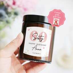 60Th Birthday Gift For Her Mum Friend - Personalized Happy Candle Sixty Colleague Women - thumbnail 1