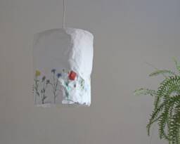 Summer Lampshade, Meadow Flowers Washable Paper Lampsahde, Pendant Lamp, Light, Lighting - thumbnail 1