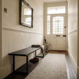 Solid Wooden Dining Bench in Ebony Finish - Handmade Black Bench, Custom Sizes 80-180cm, Made To Order UK Free Delivery - thumbnail 2