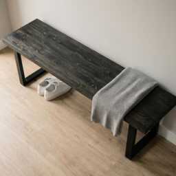 Solid Wooden Dining Bench in Ebony Finish - Handmade Black Bench, Custom Sizes 80-180cm, Made To Order UK Free Delivery - thumbnail 3