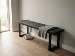 Solid Wooden Dining Bench in Ebony Finish - Handmade Black Bench, Custom Sizes 80-180cm, Made To Order UK Free Delivery