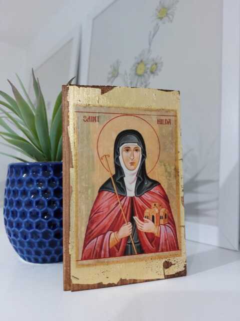 Saint Hilda Of Whitby Wood Art - image 1