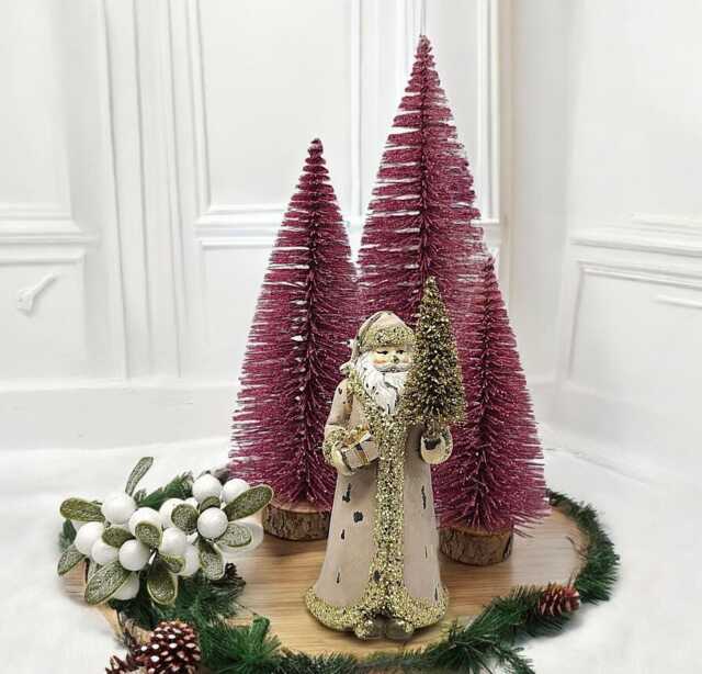 Sparkly Hot Pink Mini Christmas Tree Bottle Brush Tree - image 1