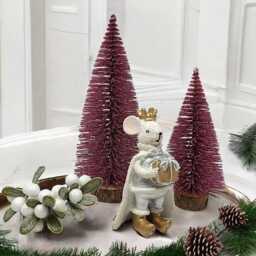 Sparkly Hot Pink Mini Christmas Tree Bottle Brush Tree - thumbnail 4