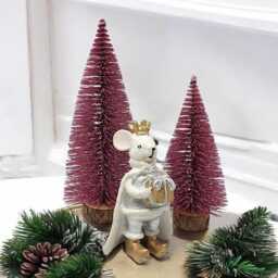 Sparkly Hot Pink Mini Christmas Tree Bottle Brush Tree - thumbnail 2