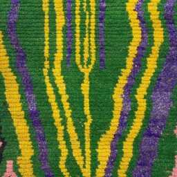 Handmade Berber Runner Rug Colorful Moroccan Green Wool Carpet - thumbnail 3