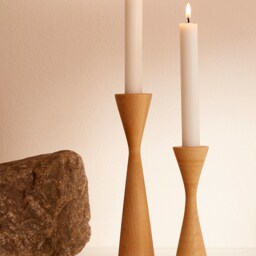 Bishop Maple Set Of 2 Handturned Wood Candleholders - thumbnail 2
