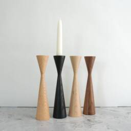 Bishop Maple Set Of 2 Handturned Wood Candleholders - thumbnail 4