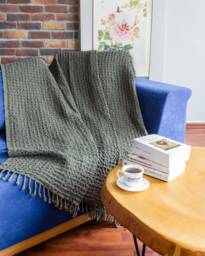 Big Waffle High Quality Turkish Cotton Throw Blanket, Couch Cozy Sofa Cover, Bed Spread, Porch Blanket