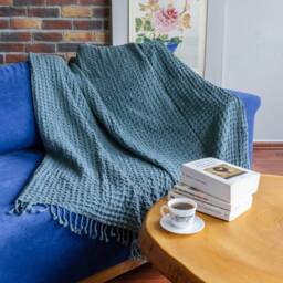 Big Waffle High Quality Turkish Cotton Throw Blanket, Couch Cozy Sofa Cover, Bed Spread, Porch Blanket - thumbnail 2