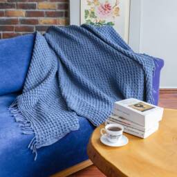 Big Waffle High Quality Turkish Cotton Throw Blanket, Couch Cozy Sofa Cover, Bed Spread, Porch Blanket - thumbnail 3