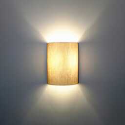 White Natural Linen Wall Sconce With Plug-In Shade. Half-Cylinder Lamp. Sconce. Lights - thumbnail 2