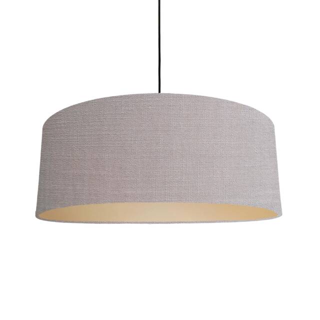 Extra Large Feather Grey Linen Lampshade With Champagne Lining - image 1