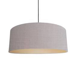 Extra Large Feather Grey Linen Lampshade With Champagne Lining - thumbnail 1