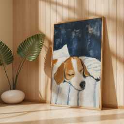 Beagle Art Print - Poster, Print, Wall Art, Painting, Gift For Dog Lovers, Peaceful Decor Home - thumbnail 3