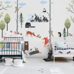 Forest Animal Friends Playroom Wall Decals - Kids & Nursery Decor - thumbnail 2