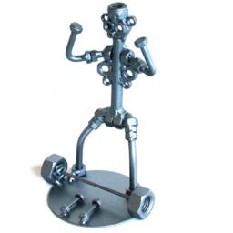 Custom Weightlifter Powerlifter, Bodybuilder Gift Nuts & Bolts Metal Sculpture Male, Personalized Gifts For Him - thumbnail 3