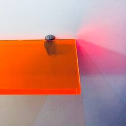 Orange Perspex Acrylic Shelves For Interiors - Wall Clamps Included Custom Sizes Available 10mm Thick Hand Polished To A High Sheen. U.K - thumbnail 2