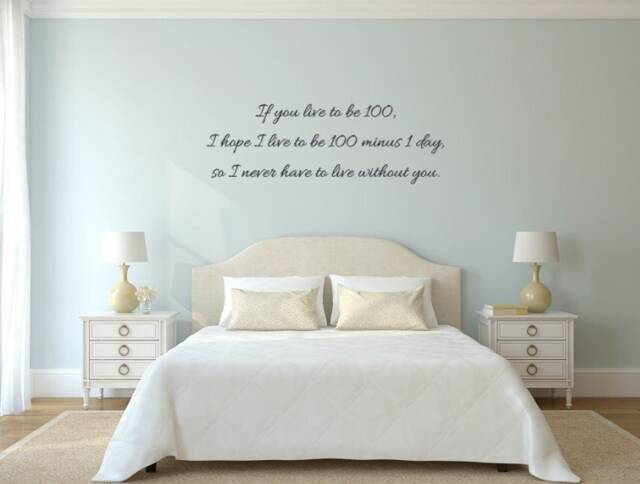 If You Live To Be 100, I Hope 100 Minus 1 Day, So Never Have Without You. Vinyl Wall Decal - image 1