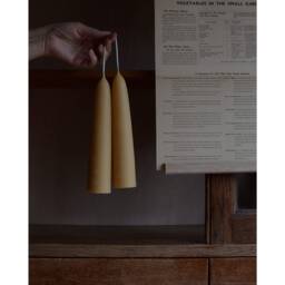 Large Stubby Beeswax Candles, Pair, Pillar Hand Dipped, Made in The UK - thumbnail 1