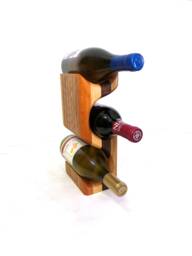 Multi Color Wood Wine Rack - 3 Bottle Standing Display Colorful Storage Floor Holder