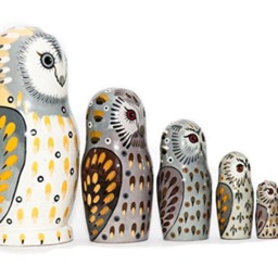 Handmade Owl Nesting Dolls Montessori Wooden Toy, Set Of 5 - thumbnail 3