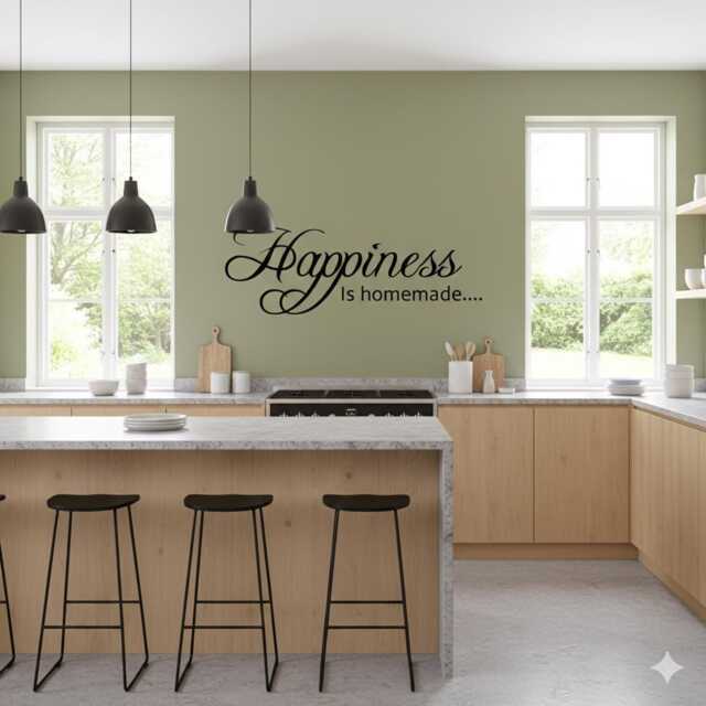 Happiness Is Homemade... Wall Sticker Decal Words Vinyl Kitchen Quote - image 1