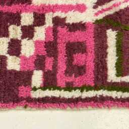 Custom Pink Beni Ourain Runner Rug Handwoven Moroccan Wool - thumbnail 3