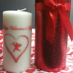 Happy Valentine's Day Heart Pillar Candle - thumbnail 2